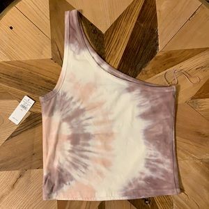 One Shoulder Tie-Dye Crop Top